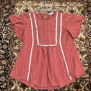 A Dip of Darling Boho Top with White Lace Size Medium